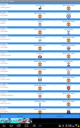 Premier League 2013 Fixtures截图4