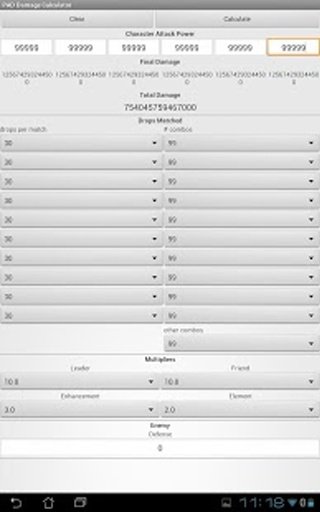 PAD Combo Damage Calculator截图6