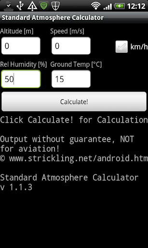 Standard Atmosphere Calculator截图2