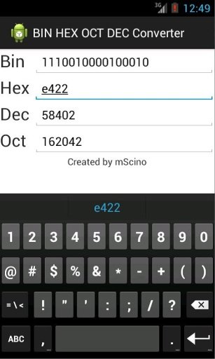 bin hex oct dec Converter截图5