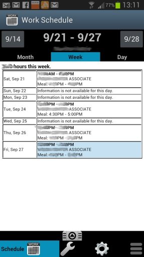 Work Schedule截图6