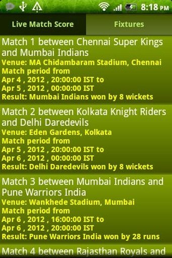 Cricket live score App截图8