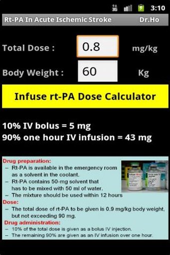 rtPA Infusion Dose Calculator截图4