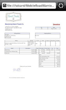 Mobile Road Warrior Invoice Tr截图