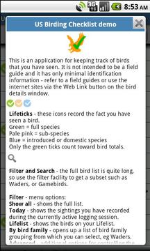 US Birding Checklist (demo)截图