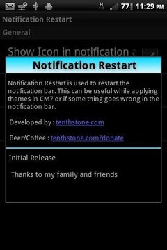 Notification Restart截图