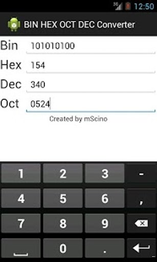 bin hex oct dec Converter截图3