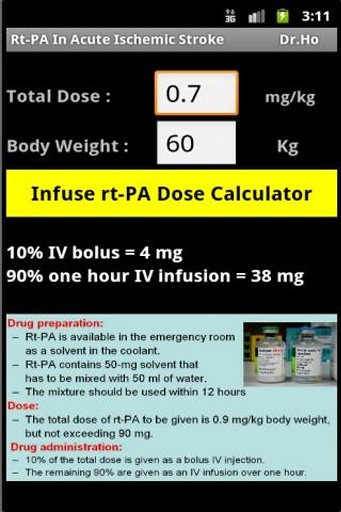 rtPA Infusion Dose Calculator截图7