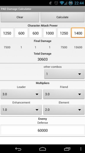 PAD Combo Damage Calculator截图7