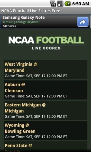 NCAA Football Live Scores FREE截图4