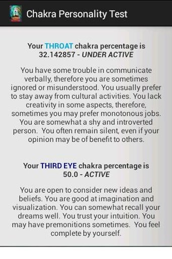 Chakra Personality Test截图2