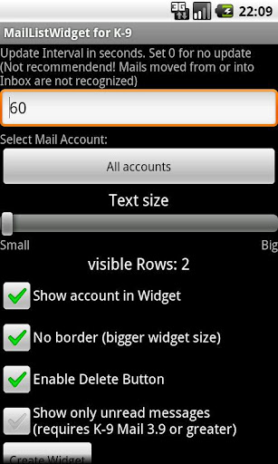 MailListWidget for K-9截图2