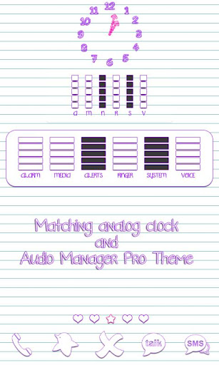 Scribbles Purple Analog Clock截图4