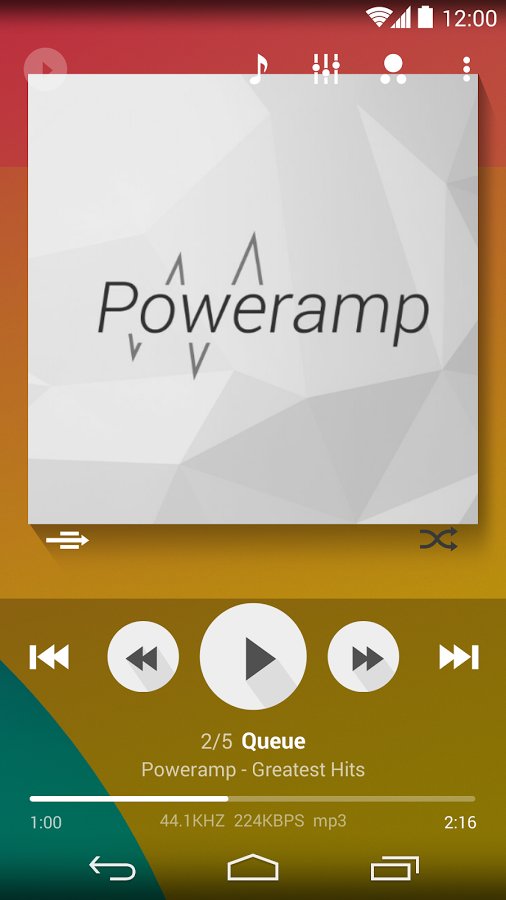 Poweramp skin Flat Transparent截图4