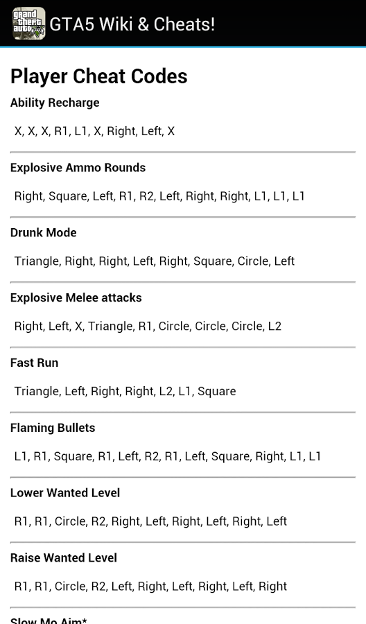 GTA 5 Wiki &amp; Cheats截图3