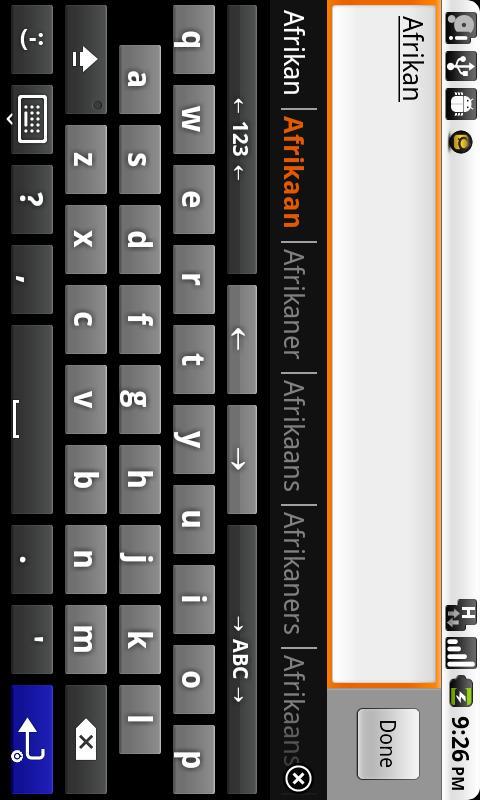Afrikaans for AnySoftKeyboard截图2