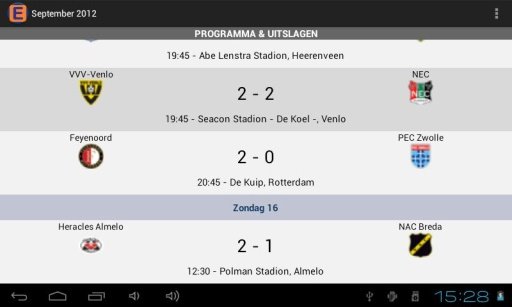 Eredivisie Standings截图4