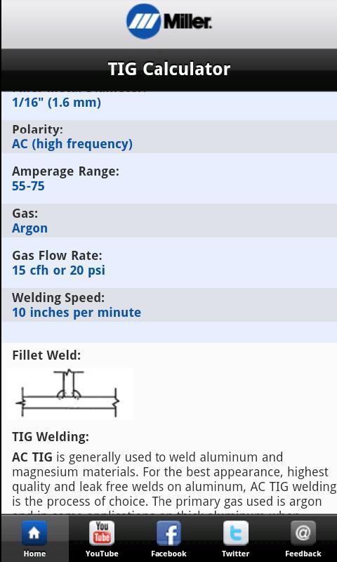 Miller Weld Setting Calculator截图4