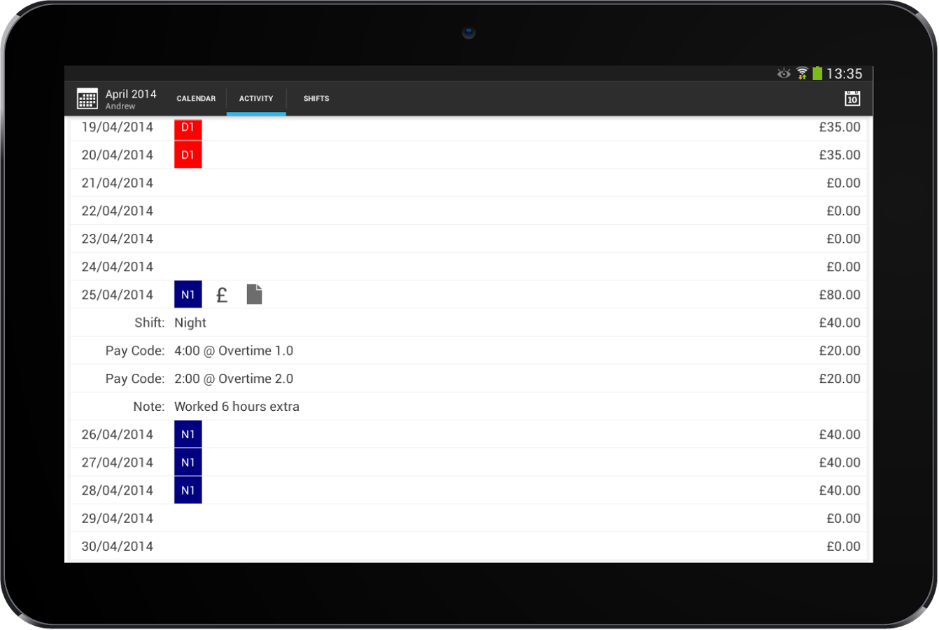 Shift Calendar截图2