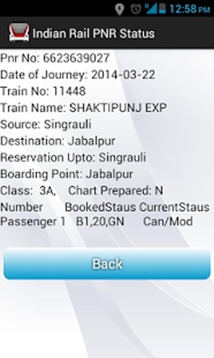 Indian Rail PNR Status截图1