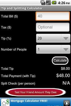 Tip and Splitting Calculator截图