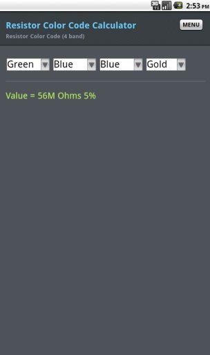 Resistor Color Code Calculator截图1