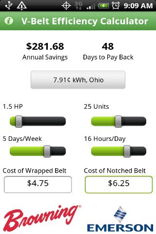 V-Belt Efficiency Calculator截图2