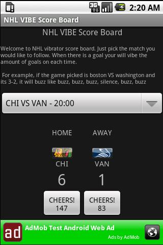 NHL Hockey VIBE Scoreboard截图1