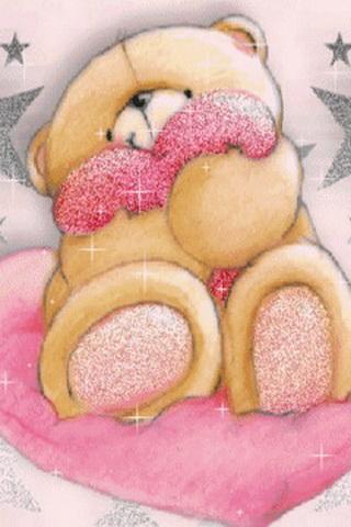 teddy bear embrace pink ...截图1