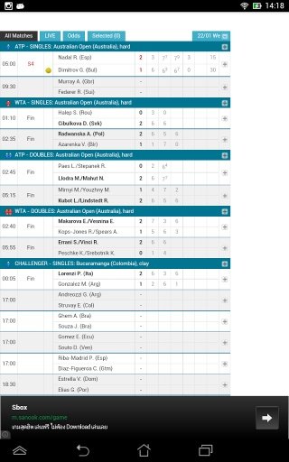 Livescore Tennis截图2