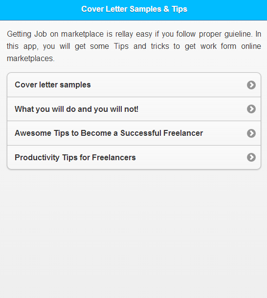 Cover Lettter & Freelance Tips截图3