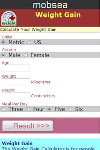 Weight Gain Calculator截图6