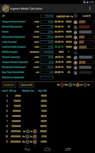 Ingress Medal Calculator截图3