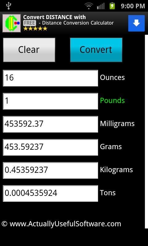 Mass Conversion Calculat...截图4