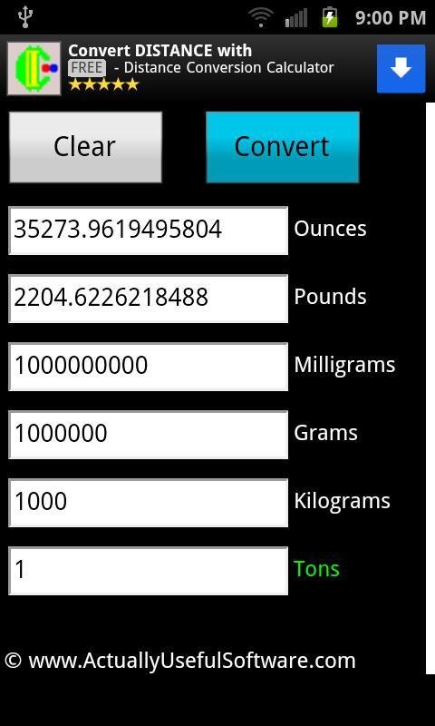 Mass Conversion Calculat...截图5