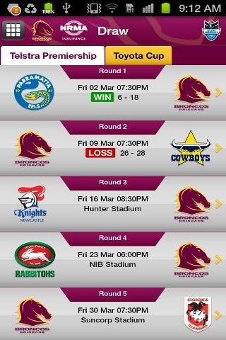 Official 2012 Brisbane Broncos截图2