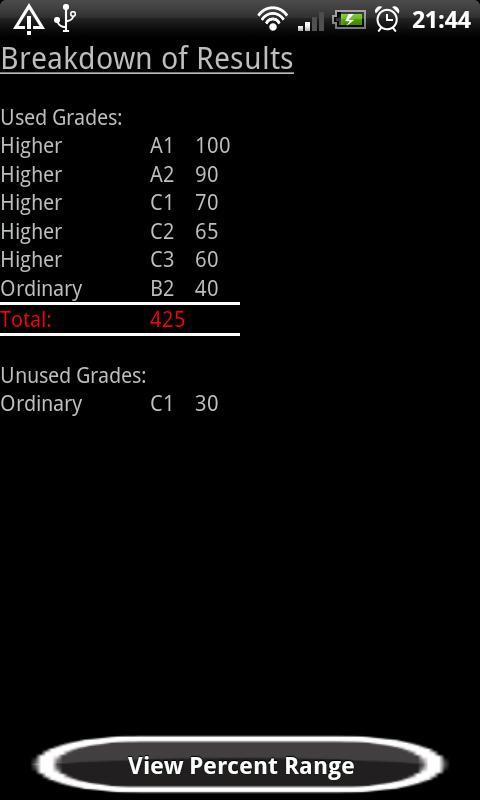 Leaving Cert Points Calculator截图2