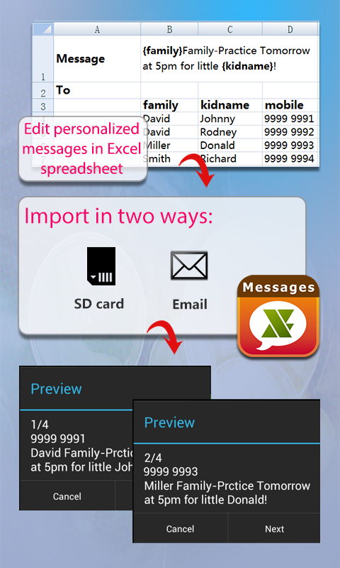 ExcelSMS Group sms plug-in 26截图1