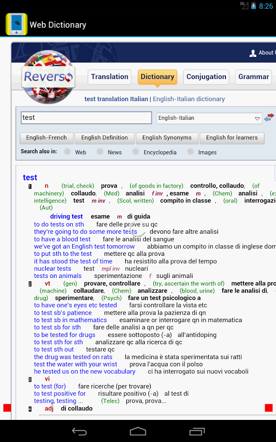 tab-tab English(Italian)截图2