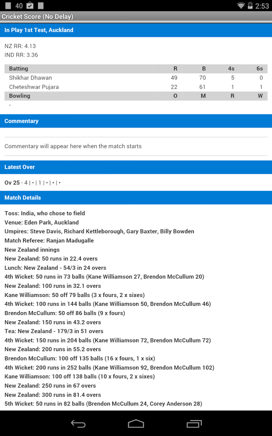 Cricket Score (No Delay)截图2