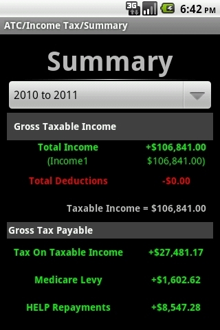 澳洲所得税计算器截图2