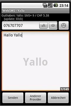 网页短信：Yallo连接器截图
