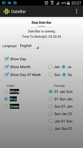DateBar - date in status bar截图5