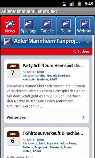 Adler Mannheim Fanprojekt截图3