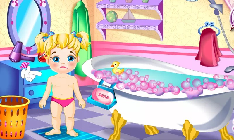 婴儿沐浴 - 免费婴儿游戏截图6