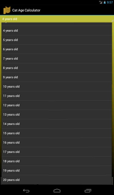 Cat Age Calculator截图3