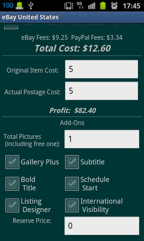 eBay Fee Calculator Personal截图1