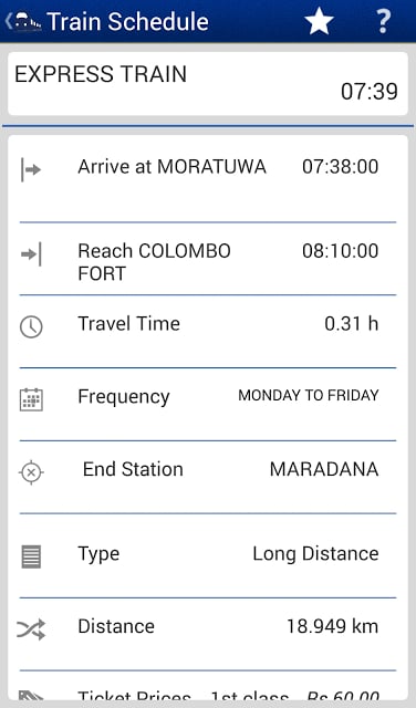 Sri Lanka Train Schedule截图1