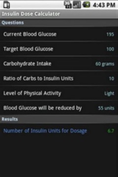 胰岛素剂量计算器截图