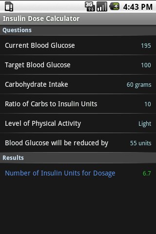 胰岛素剂量计算器截图1